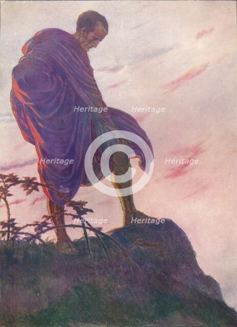 'Looking down upon the stream, he stood awhile deep in thought', c1912 (1912). Artist: Unknown.