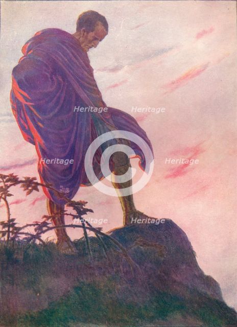'Looking down upon the stream, he stood awhile deep in thought', c1912 (1912). Artist: Unknown.