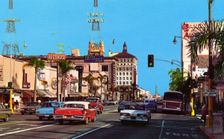 Looking east on Colorado Street, Pasadena, California, USA, 1965