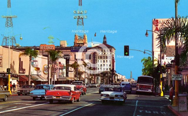 Looking east on Colorado Street, Pasadena, California, USA, 1965. Artist: Unknown