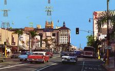 Looking east on Colorado Street, Pasadena, California, USA, 1965