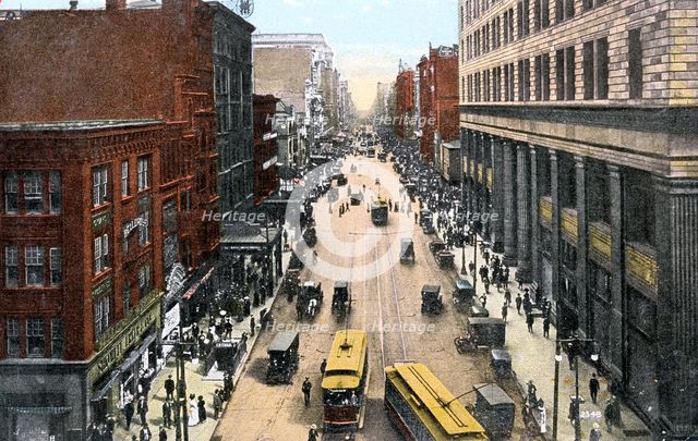 Looking east along Market Street from City Hall, Philadelphia, Pennsylvania, USA, c1900s. Artist: Unknown