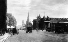 Looking east along Princes Street, Edinburgh, early 20th century.Artist: Valentine & Sons