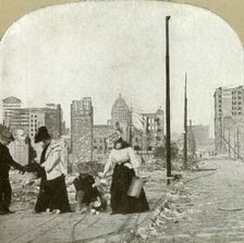Looking east from corner Ellis and Jones - Tall building, The San Francisco Call 1906. Creator: Unknown