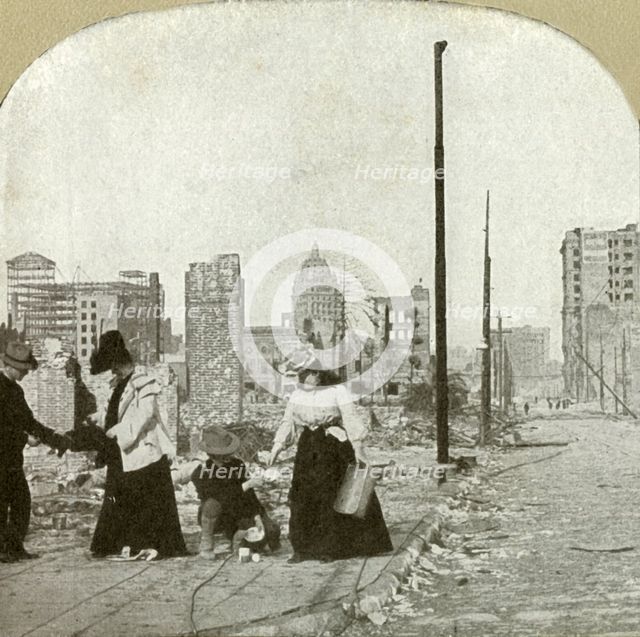 'Looking east from corner Ellis and Jones - Tall building, The San Francisco Call', 1906.  Creator: Unknown.
