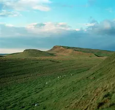 Looking east from Housesteads Roman fort on Hadrian's Wall, 2nd century