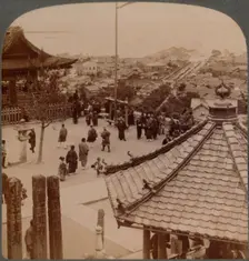 Looking east from Miidera temple over Otsu and its canal to serene Lake Biwa, Japan 1904