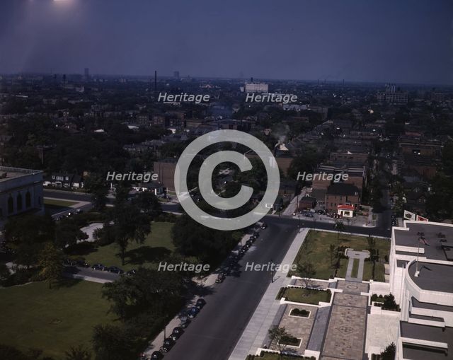 Looking east toward Rackham Building, Detroit, Mich. , 1942. Creator: Arthur S Siegel.