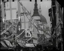 Looking East up Ludgate Hill at St Paul's Cathedral..., 1937 Creator: British Pathe Ltd