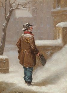 Looking For a Job (Snow Shoveller), c1859. Creator: Charles Felix Blauvelt