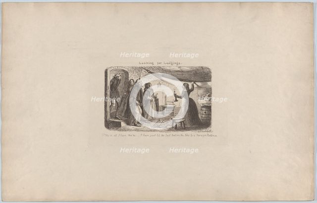 Looking for Lodgings, 1851., 1851. Creator: George Cruikshank.