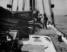 Looking forward on pilot boat no. 2, between 1900 and 1905. Creator: Unknown