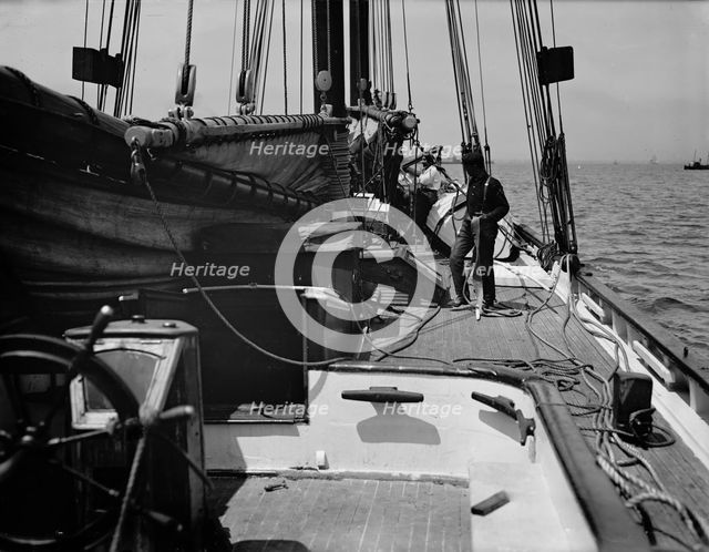 Looking forward on pilot boat no. 2, between 1900 and 1905. Creator: Unknown.