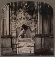 Looking from the Chapel of the Angel, to the Holy Sepulchure, Jerusalem c1900