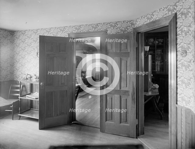 Looking into kitchen, probably in clubhouse, New York City, between 1900 and 1910. Creator: Unknown.