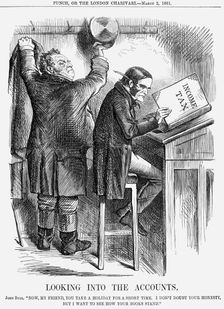 Looking into the Accounts 1861. Creator: Unknown