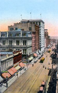 Looking north along Third Street, Portland, Oregon, USA, c1900s