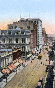 Looking north along Third Street, Portland, Oregon, USA, c1900s