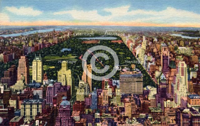 Looking north from the RCA Building, New York City, New York, USA, 1951. Artist: Unknown