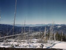 Looking north from the Sangre de Cristo Mountains above Penasco, New Mexico, 1943. Creator: John Collier