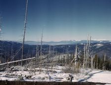 Looking north from the Sangre de Cristo Mountains above Penasco, New Mexico, 1943. Creator: John Collier