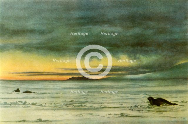 'Looking North in McMurdo Sound', 1911, (1946).  Creator: Edward Wilson.