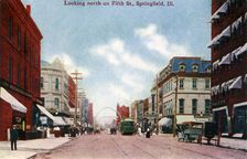 Looking north on Fifth Street, Springfield, Illinois, USA, c1910s(?)