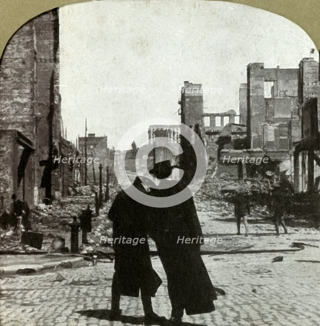 'Looking northeast from corner Sutter and Jones Sts.', 1906.  Creator: Unknown.