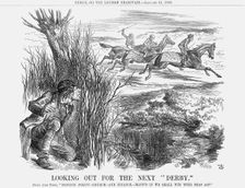 Looking Out for The Next "Derby" 1863. Creator: John Tenniel