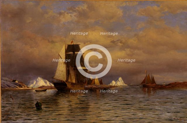 Looking out of Battle Harbor, 1877. Creator: William Bradford.