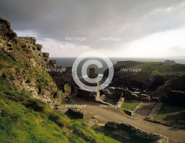 Looking out to sea from the ruins of Tintagel Castle, Cornwall, 1995. Artist: Paul Highnam