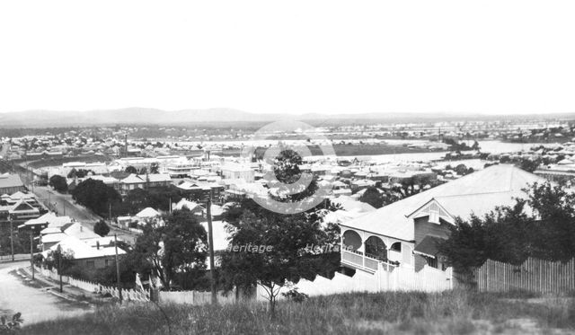 Looking over Ipswich, Queensland from Denmark Hill, 1931. Creator: Jack Bain.