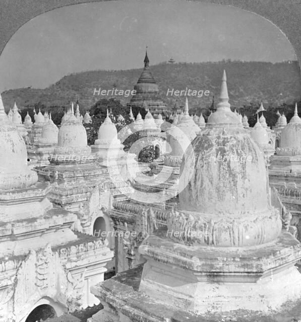 Looking over the 450 pagodas at Mandalay, Burma, 1908. Artist: Stereo Travel Co