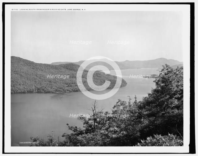 Looking south from Rogers' Rock heights, Lake George, N.Y., c1904. Creator: Unknown.