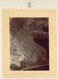 Looking South into the Grand Canyon, Colorado River, Sheavwitz, 1872. Creator: William H. Bell (American, 1830-1910)