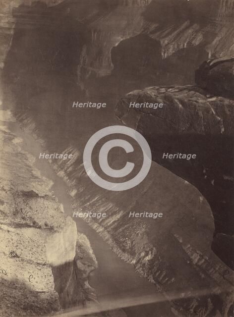 Looking South into the Grand Cañon, Colorado River, Sheavwitz Crossing, 1872. Creator: William H. Bell.