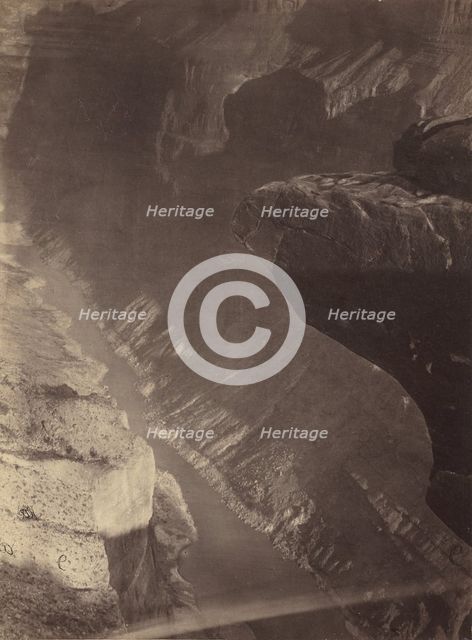 Looking South into the Grand Cañon, Colorado River, Sheavwitz Crossing, 1872. Creator: William H. Bell.