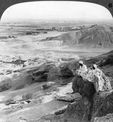 Looking south over the Theban plain and Temples of Medinet Habu, Egypt 1905.Artist: Underwood & Underwood