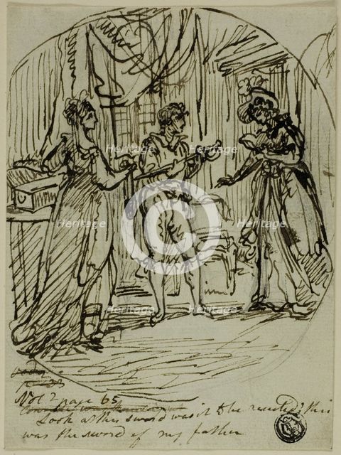 Look at This Sword, Was it to Be Resisted?, from Eleanora: from the Sorrows of Werter, n.d. Creators: Haggitt, William Artaud, Edward Dayes.