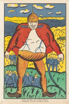 Look, look, near the Vistula. The German bellies are swelling up. So they don't..., c1914 - 1915. Creator: Kazimir Malevich