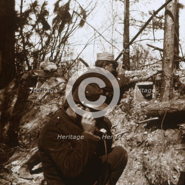 Look-out post, Bois-le-Prêtre, northern France, c1914-c1915. Artist: Unknown.