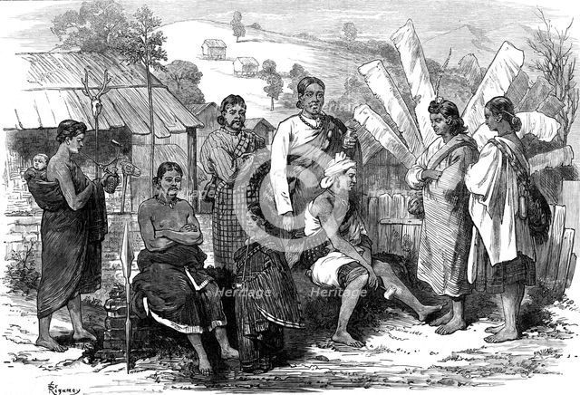 Looshais on the frontier of Bengal, 1872. Creator: Felix Elie Regamey.