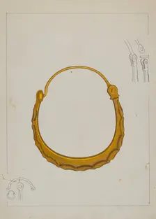 Loop Earring, c. 1937. Creator: Tulita Westfall