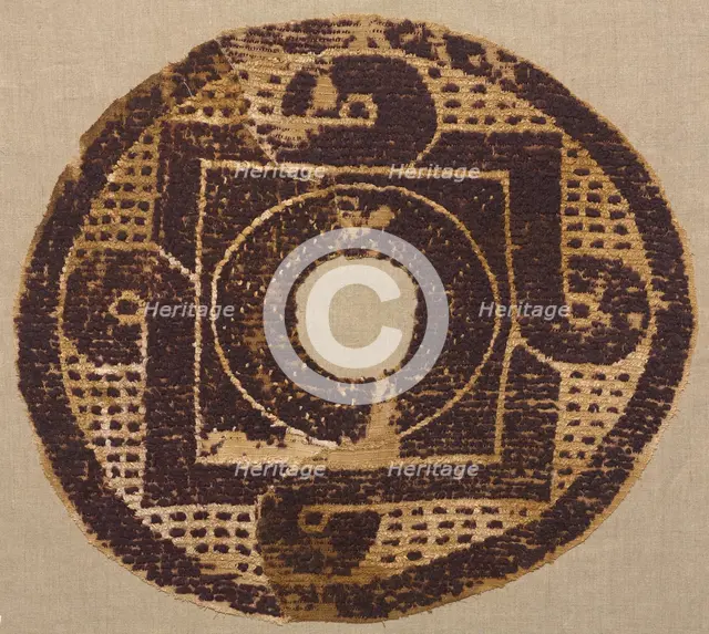 Looped Roundel from a Blanket or Cover, 300s-400s. Creator: Unknown.