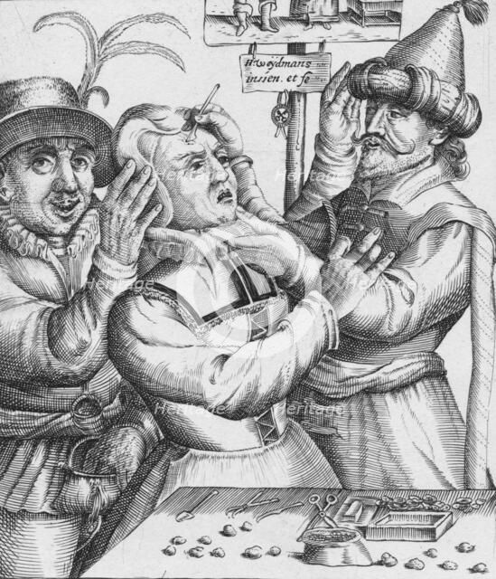 'Loopt Loopt Met Groot Verblyden,, Hier Salmen twyf van Lije Snyden', 17th century. Artist: HW Weydman.