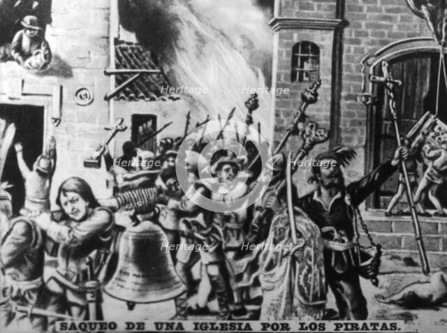 Looting of a church,  (17th century ), 1920s. Artist: Unknown