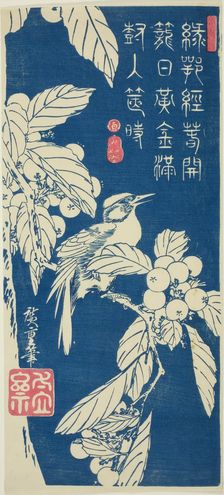 Loquat and bird, c. 1830/44. Creator: Ando Hiroshige