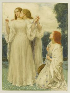 L'oracle: trois jeunes femmes dans un parc, 1897. Creator: Bell, Robert Anning (1863-1933)