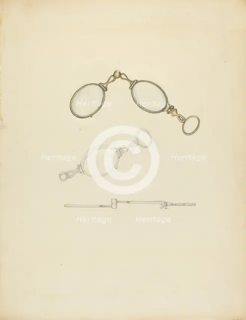 Lorgnette, c. 1940. Creator: Sylvia DeZon.