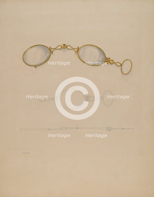 Lorgnette, c. 1937. Creator: Isidore Steinberg.
